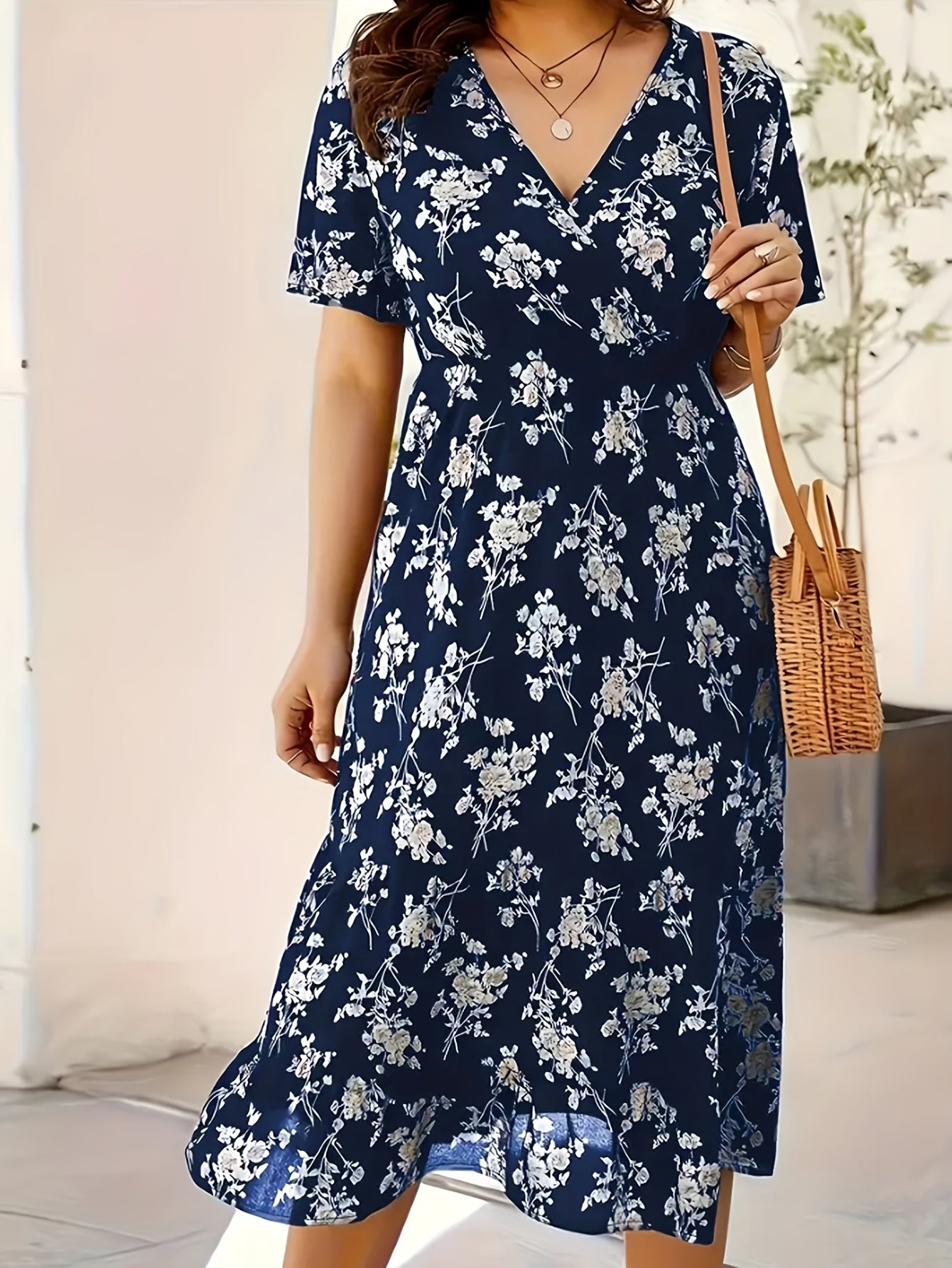 Elowen™ | Graceful Floral Wrap Midi