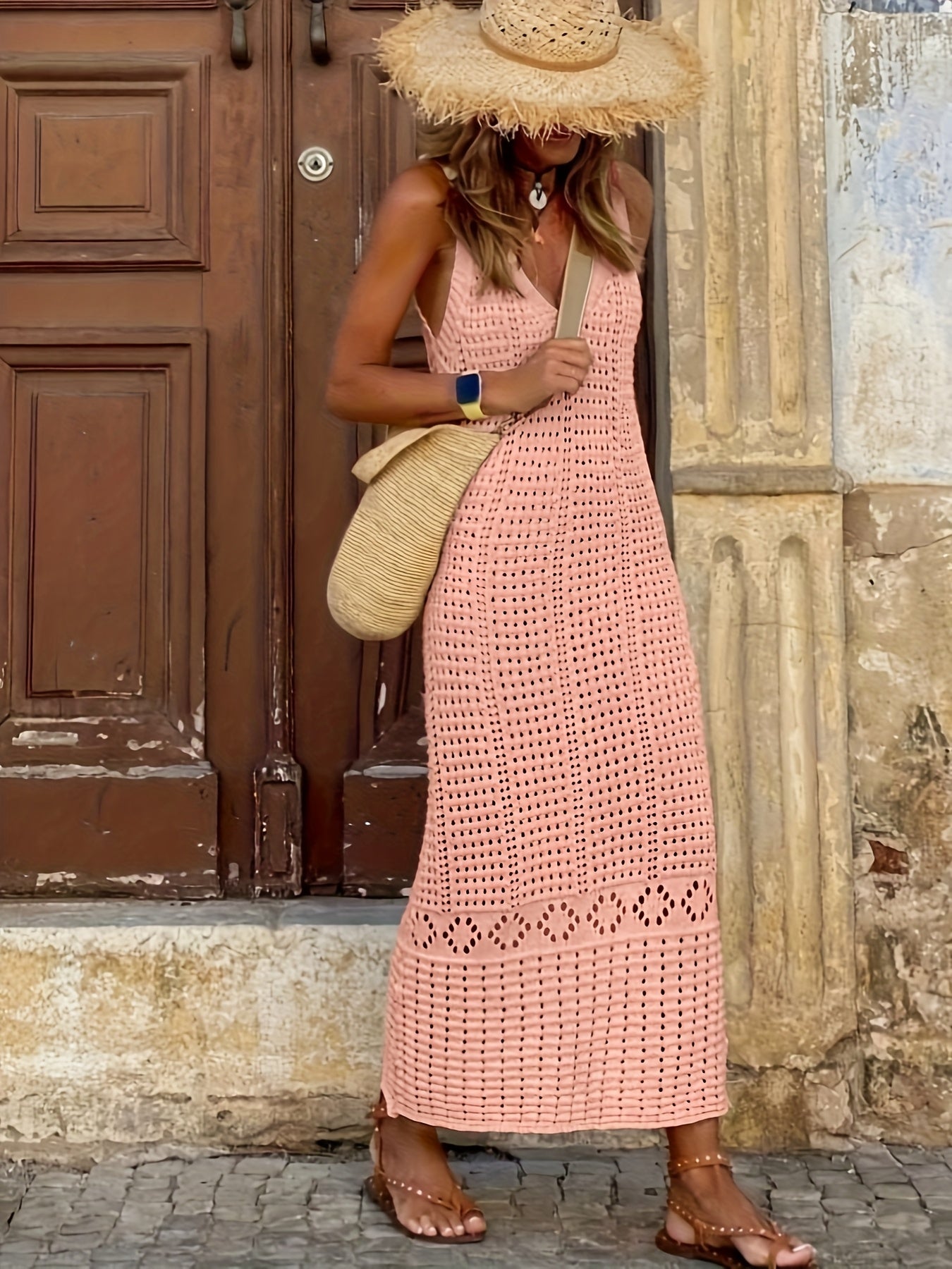 Solid Colour Maxi Dress