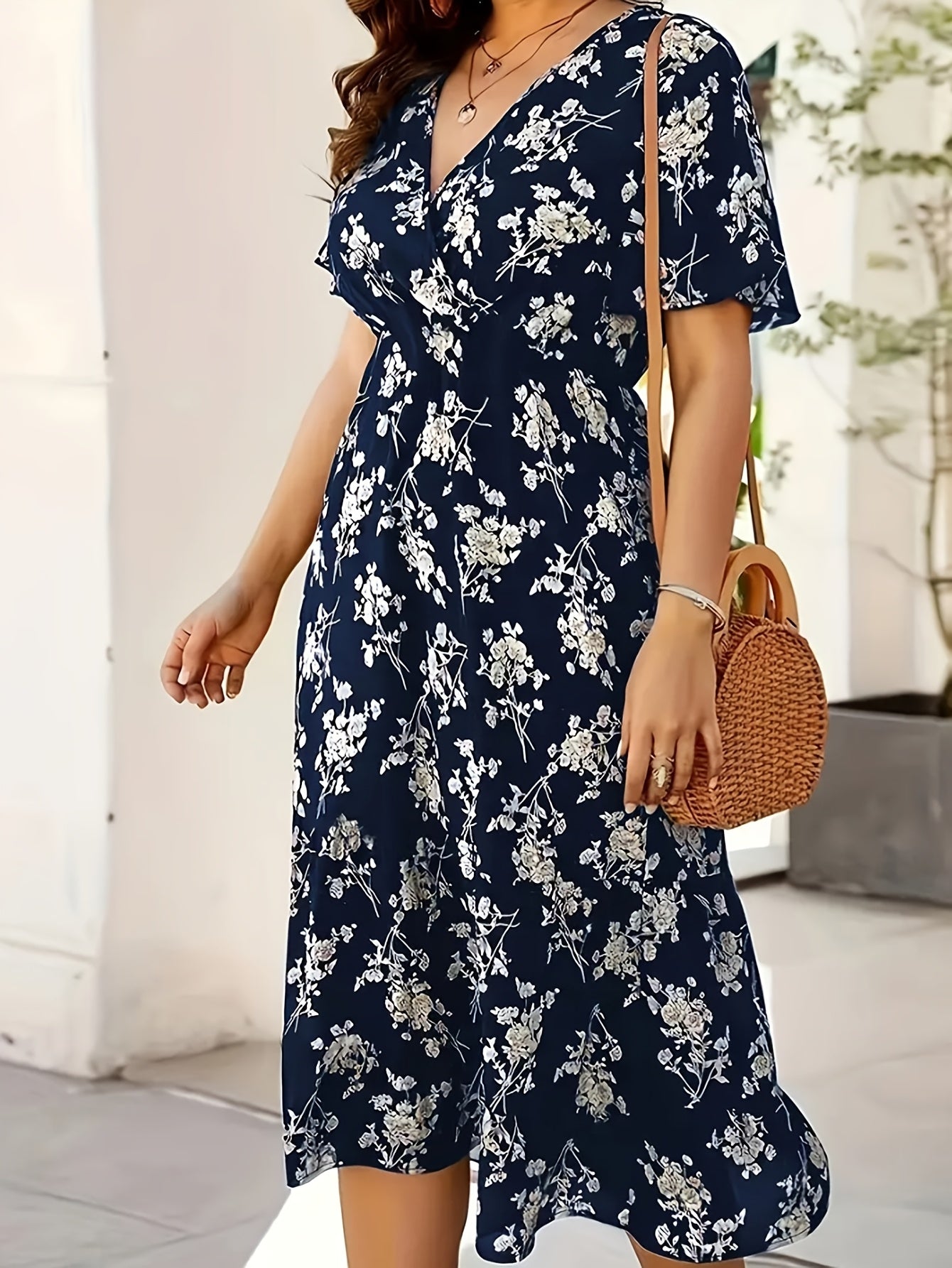 Elowen™ | Graceful Floral Wrap Midi