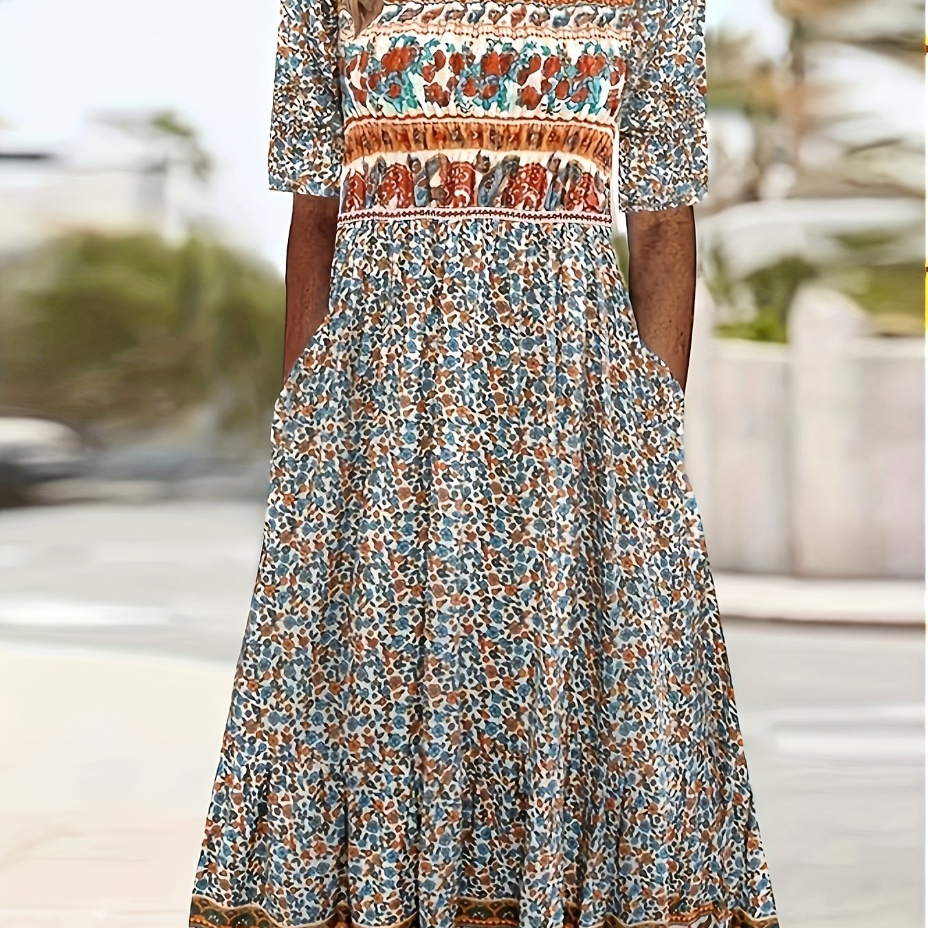 Elarisse™ | Bohemian Floral Pocket Maxi