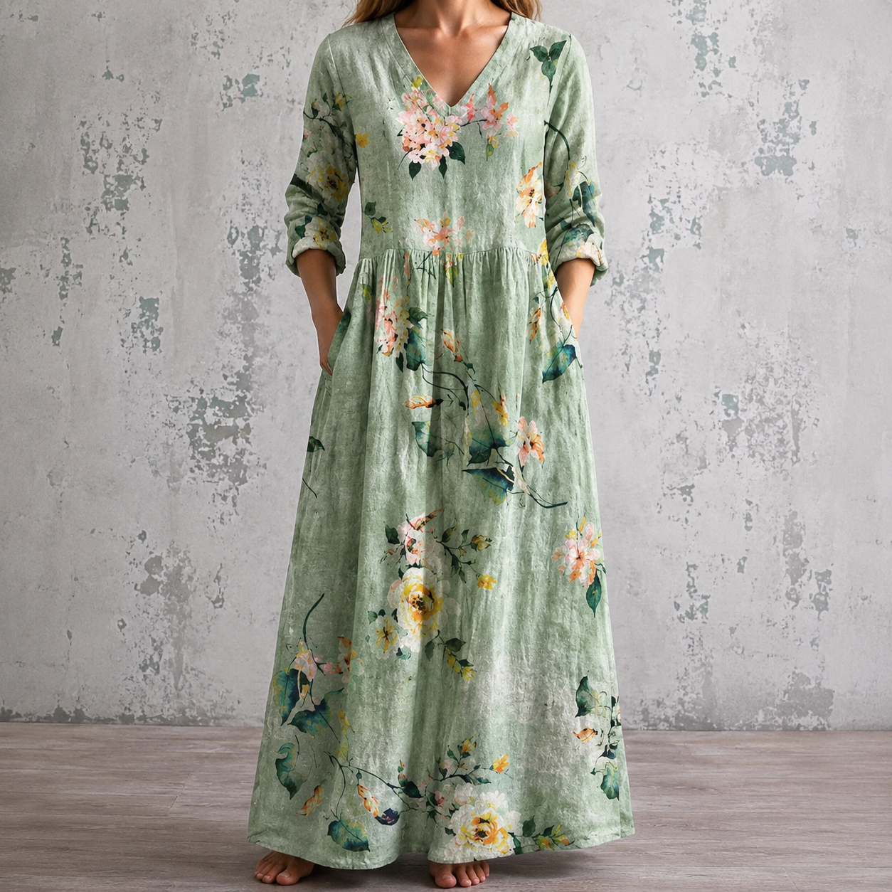 MAYA™ | FLORAL LINEN SUMMER DRESS