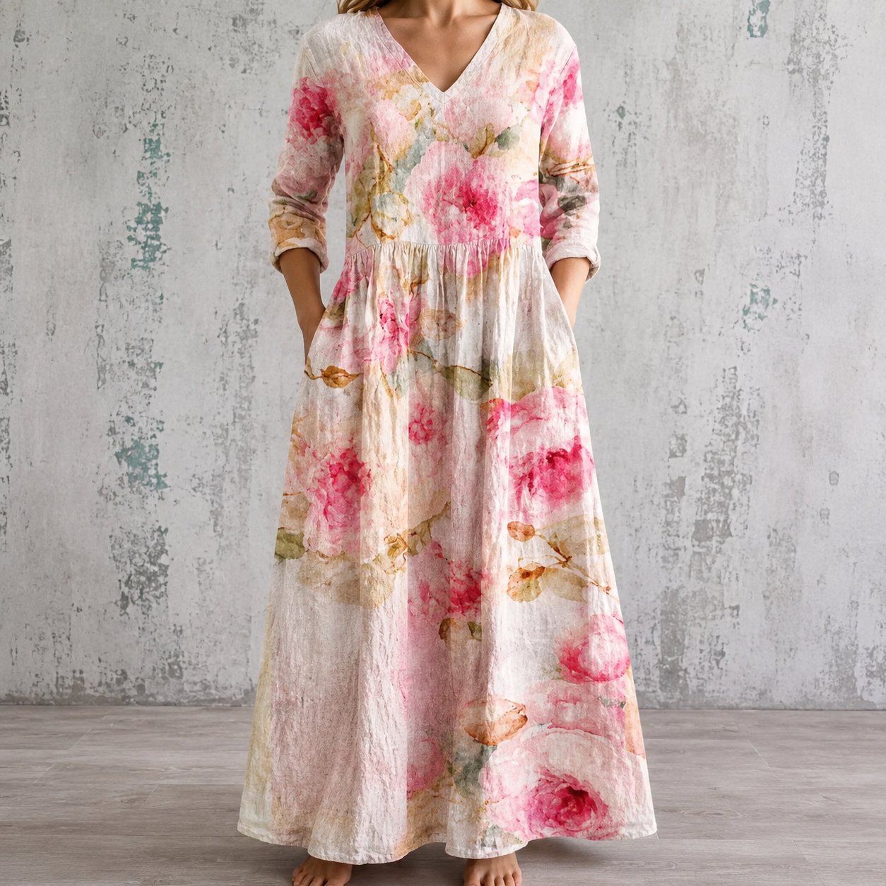 BARBARA™ | FLORAL LINEN SUMMER DRESS
