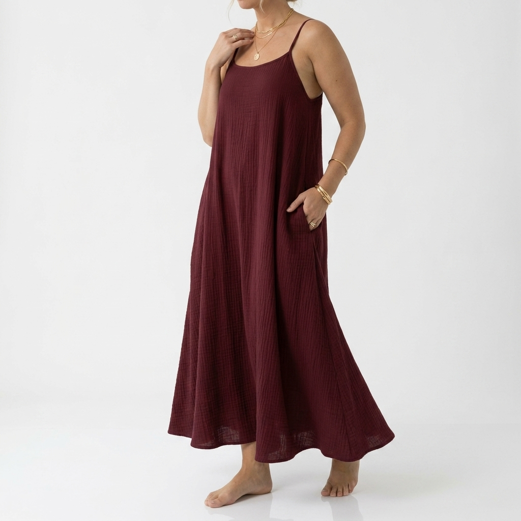 Dorsale™ | Lace-Up Strap Backless Maxi Dress