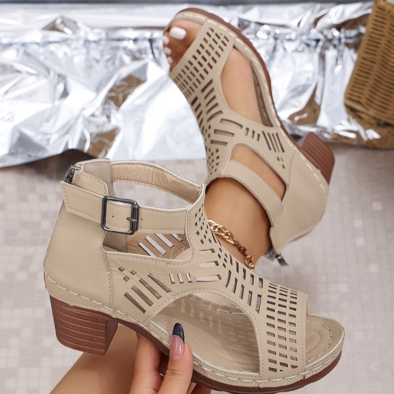 Avana™ – HOLLOW-OUT MID HEEL SANDALS