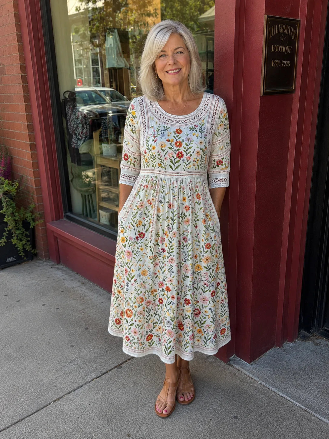 Wildflower Meadow Charm Midi Dress