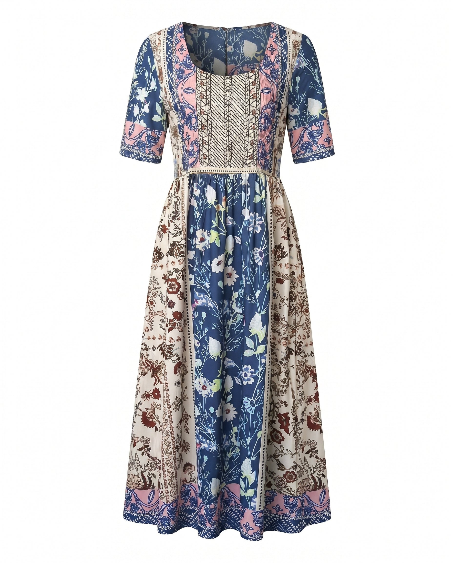GRACIE | ELEGANT BOHO TUMMY-COVERAGE MIDI DRESS